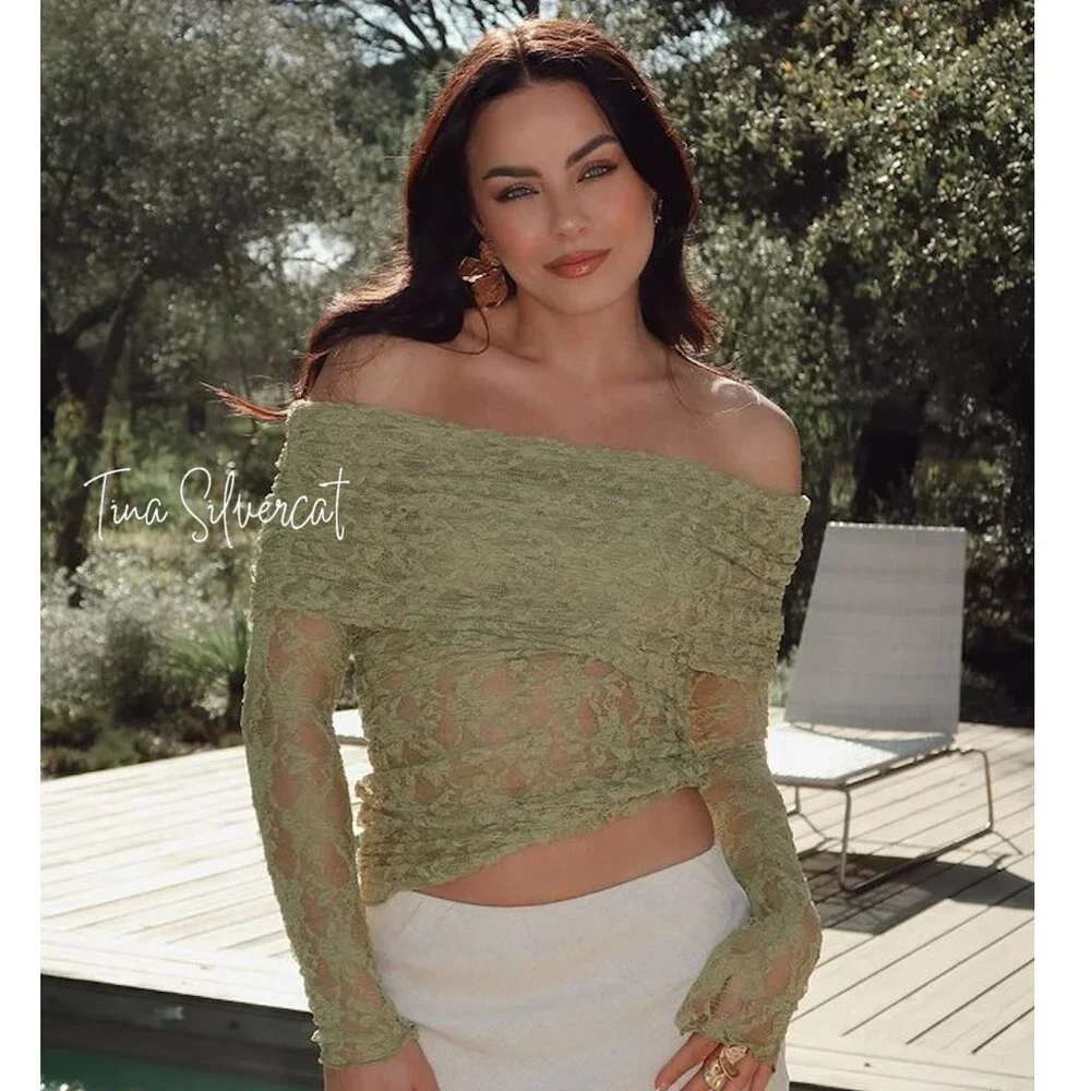 Zara Green Lace Top NWT